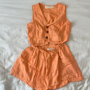 Matching shorts and vest set. 100% handmade.